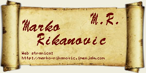 Marko Rikanović vizit kartica